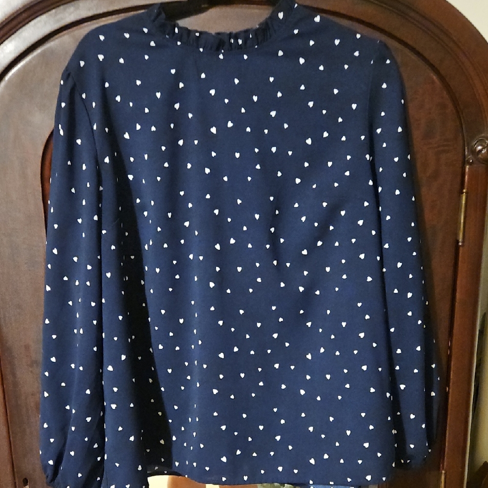 SHEIN Navy Top with White Heart Design